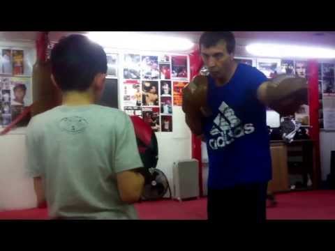 Kerem sertten doing pads at islington boys boxing club